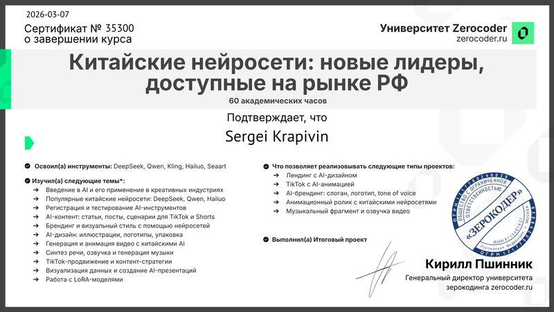 Диплом по курсу Китайские нейросети